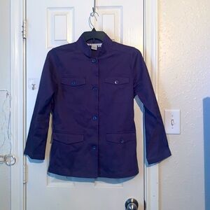 Navy blue lightweight city speaks button up jacket